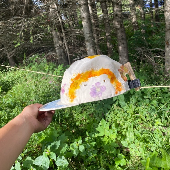 Eco dyed canvas/cotton 5 panel hat - Picture 4 of 4